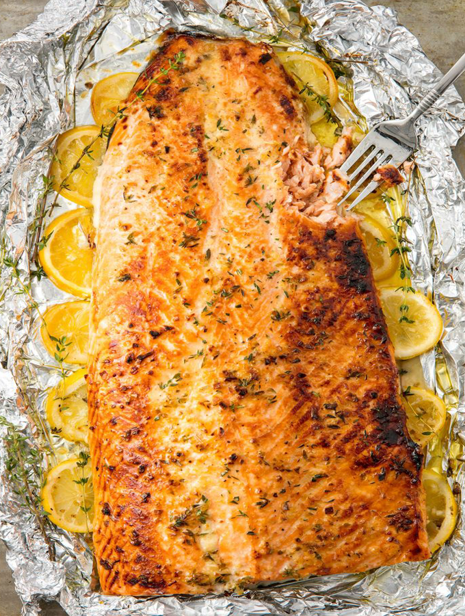 Baked Garlic Butter Salmon Recipe - Richflavour.com
