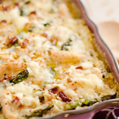 Light Chicken Asparagus Quinoa Bake