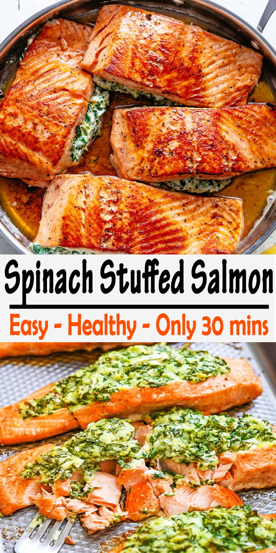 Spinach Stuffed Salmon - Richflavour.com