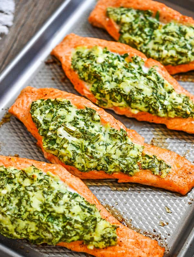 Spinach Stuffed Salmon