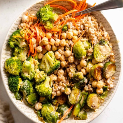 Farro Vegetable Chickpea Bowl