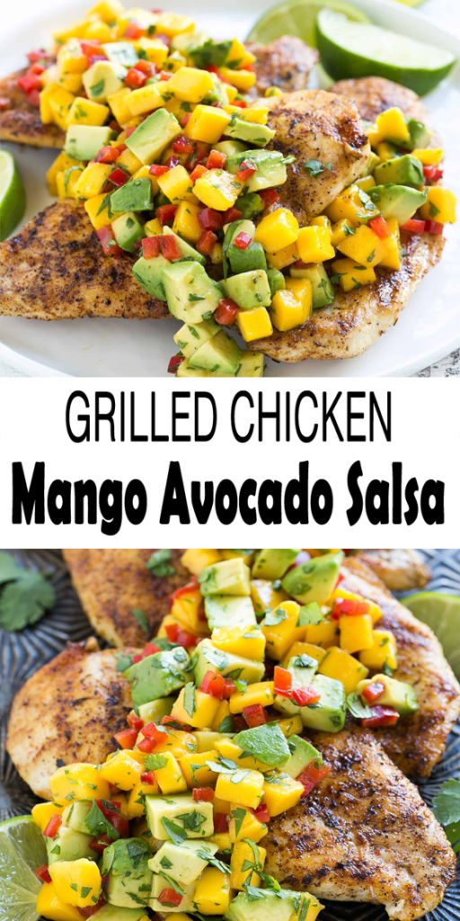 Grilled Chicken with Mango Avocado Salsa